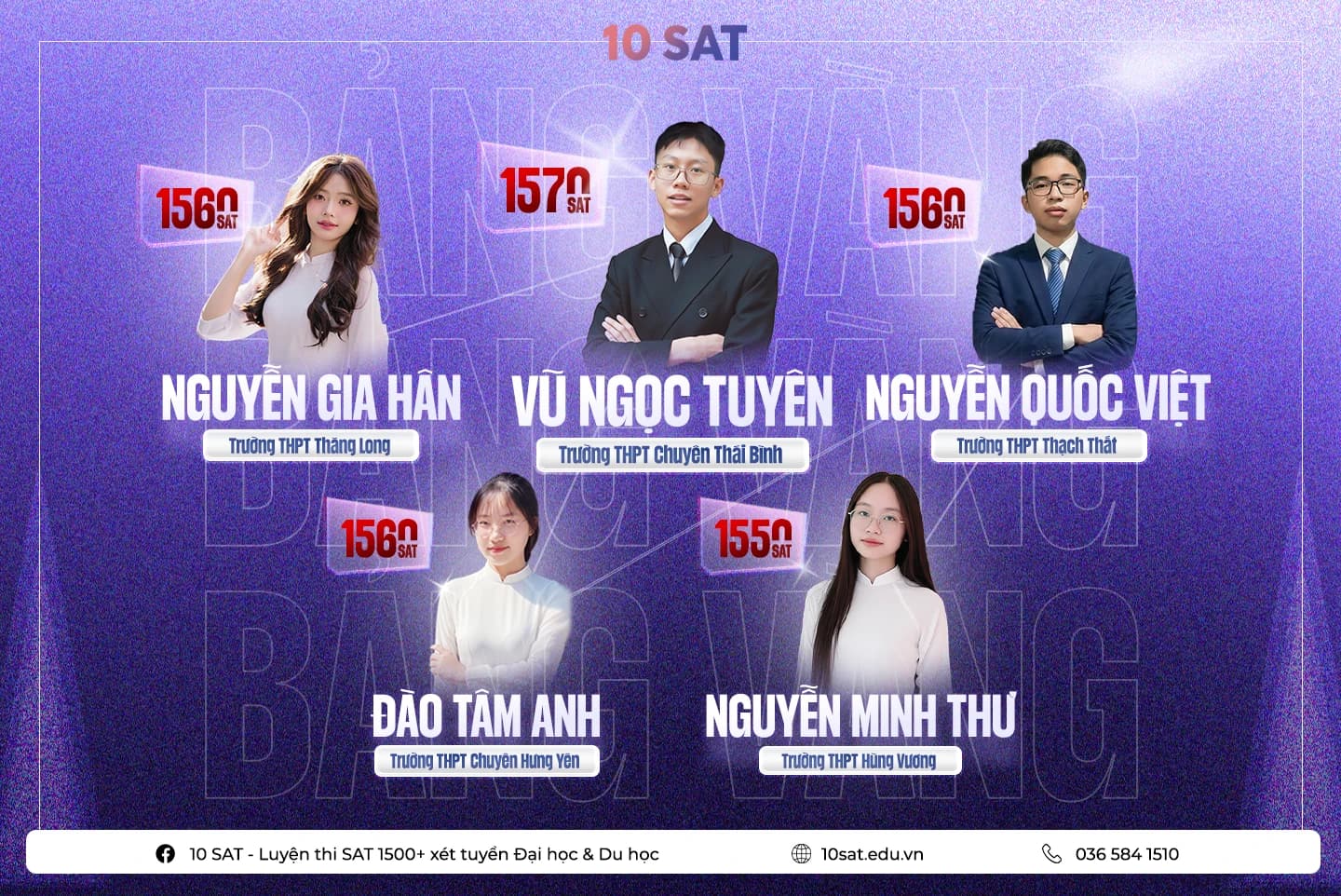 Bảng vàng học sinh 10 SAT